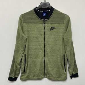 Nike Men Full Zip Sweatshirt Track jacket Size Large Olive Green B342 -1